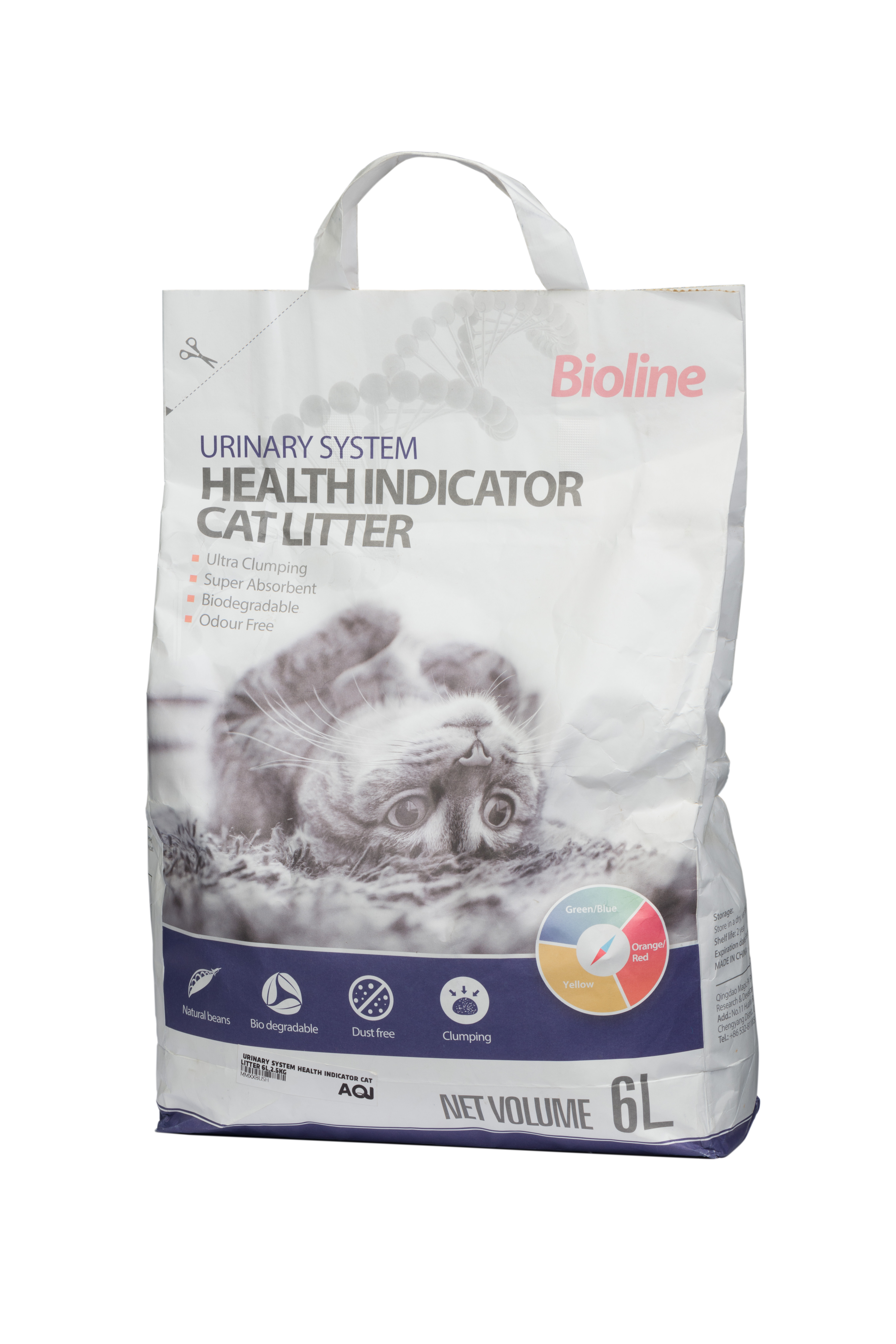 URINARY SYSTEM HEALTH INDICATOR CAT LITTER 6L,2.5KG AQI