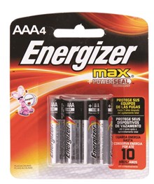 PILHAS ENERGIZER AAA - E92 BP - 1 X 4 UN